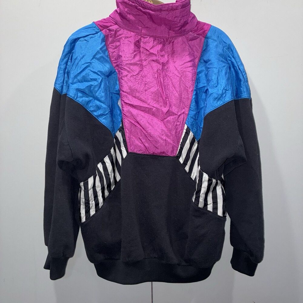 Vintage Casual Isle 90s Colorblock Pullover Jacket Flawed Size L - Picture 7 of 9